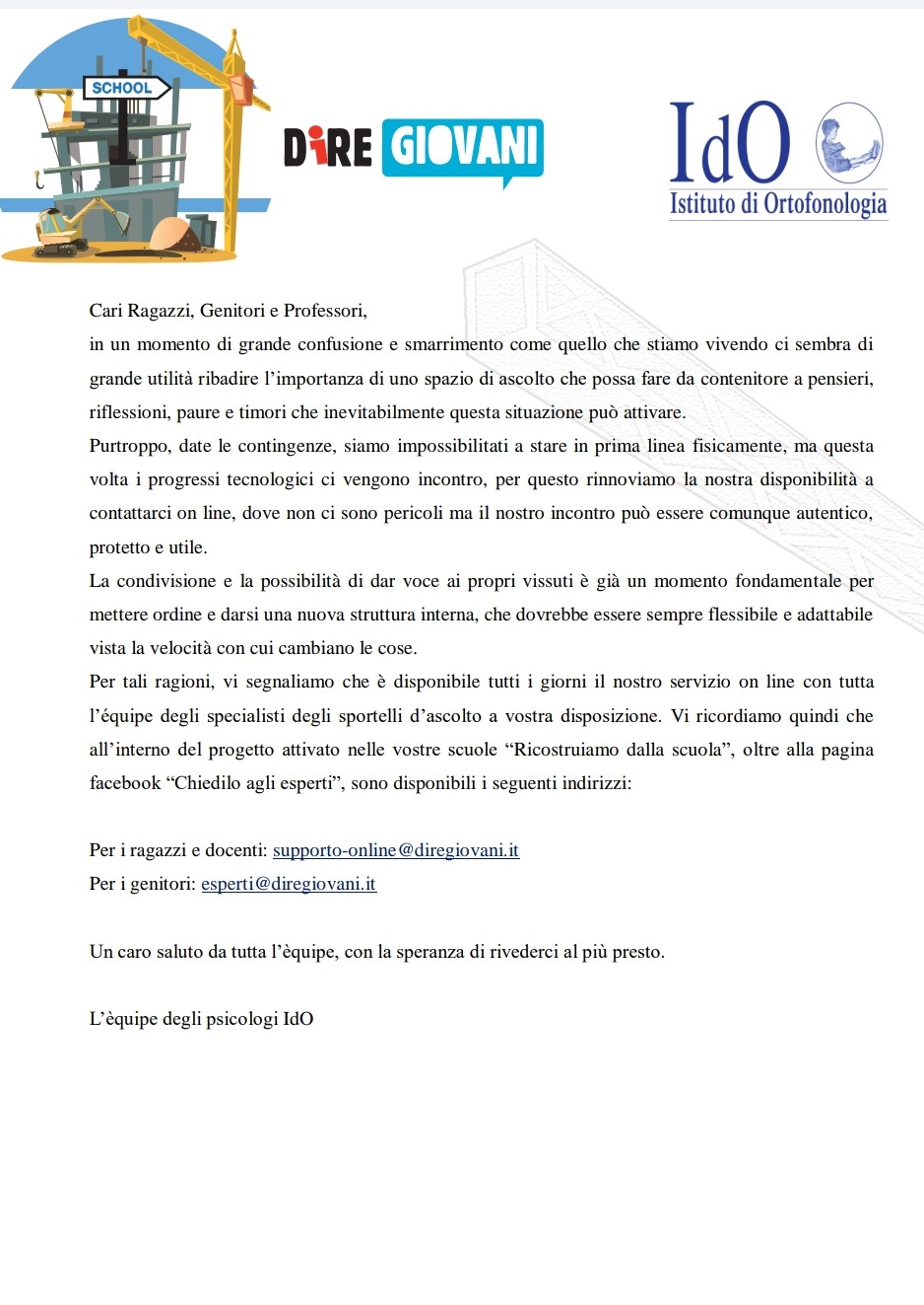 Sportello d'ascolto IDO
